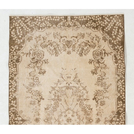 Hand-Knotted Vintage Turkish Oushak Rug