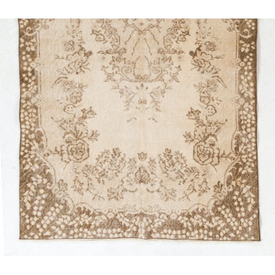 Hand-Knotted Vintage Turkish Oushak Rug