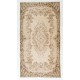 Hand-Knotted Vintage Turkish Oushak Rug