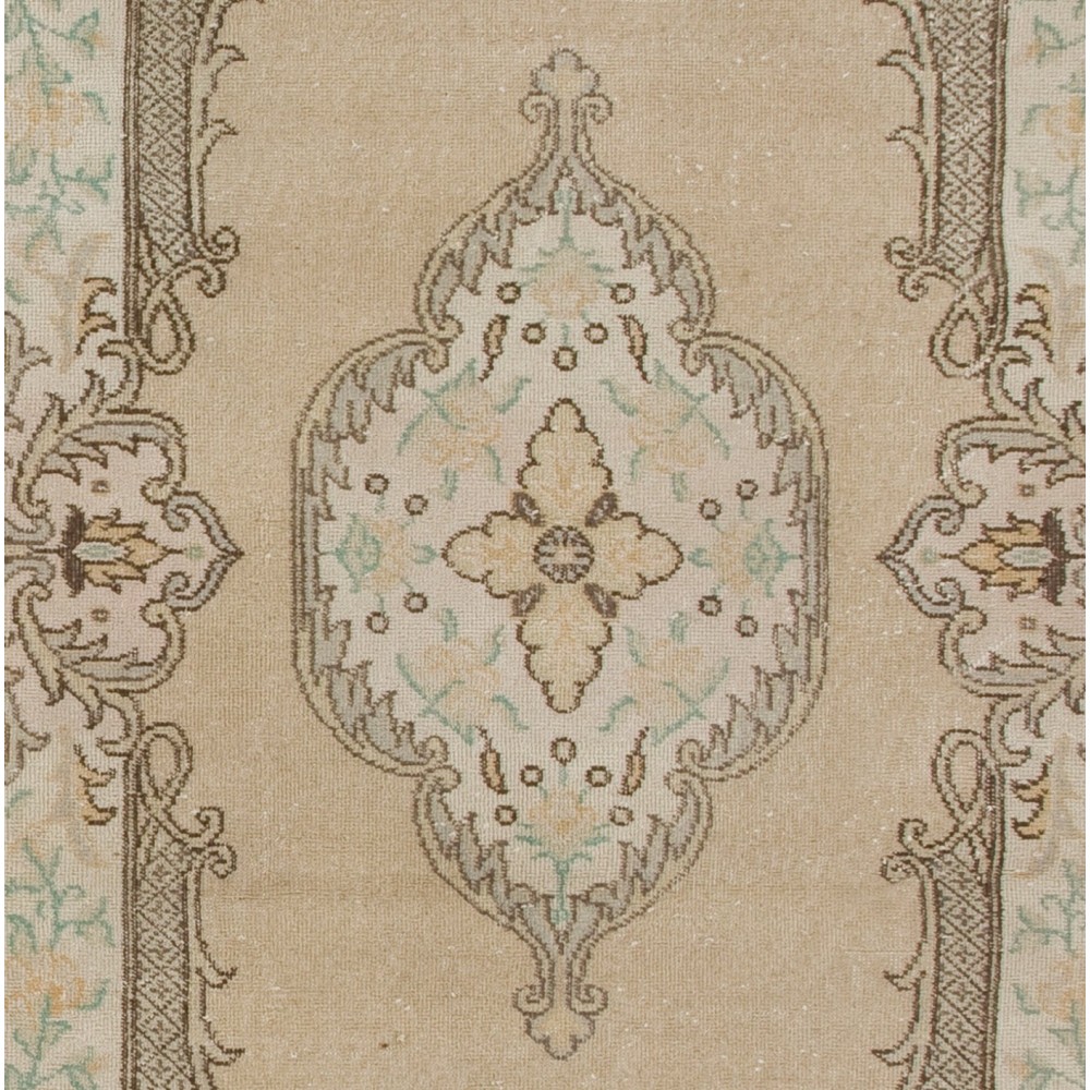 Vintage Anatolian Oushak Rug. Hand Knotted Carpet, Floor Covering