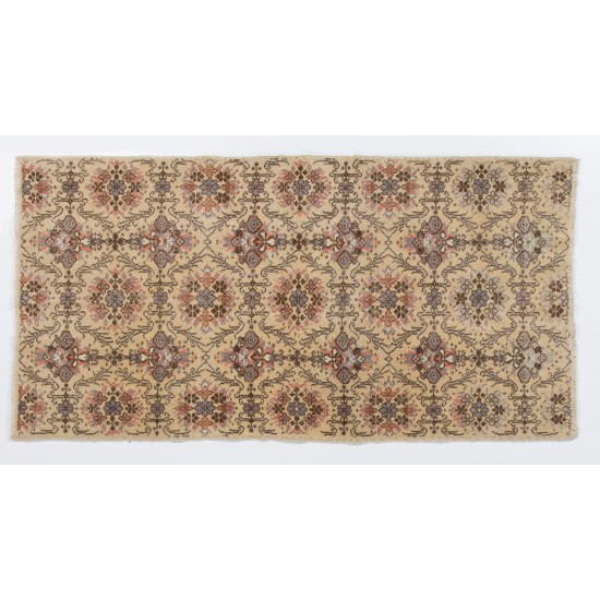 Hand-Knotted Vintage Floral Design Anatolian Rug Hand-Knotted Vintage Floral Design Anatolian Rug