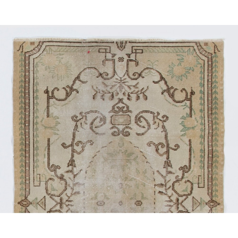 Vintage Baroque Style Rug. Handknotted Turkish Wool Rug