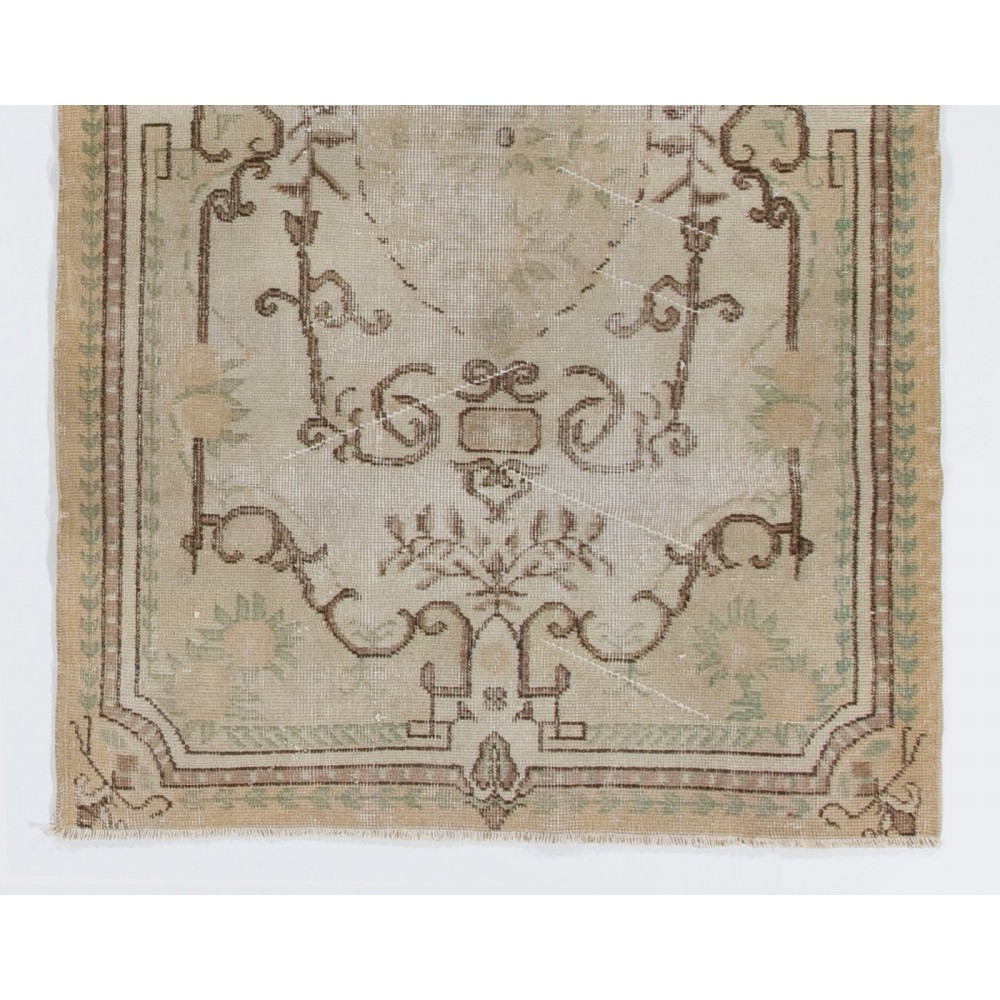 Vintage Baroque Style Rug. Handknotted Turkish Wool Rug