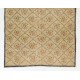 Hand-Knotted Vintage Floral Design Turkish Rug. Wool Carpet, Floor Covering