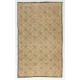 Hand-Knotted Vintage Floral Design Turkish Rug. Wool Carpet, Floor Covering