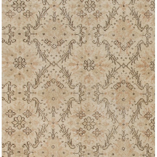 Mid-Century Hand-Knotted Anatolian Rug with Floral Design