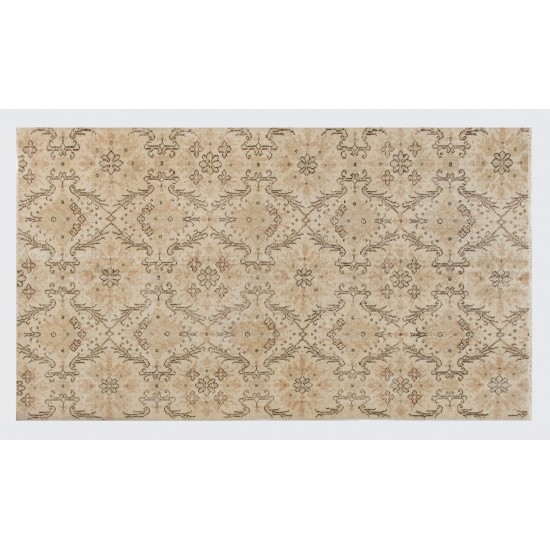 Mid-Century Hand-Knotted Anatolian Rug with Floral Design