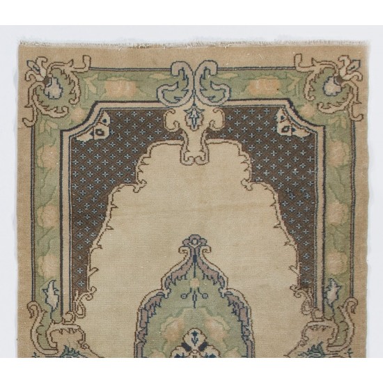 Baroque Vintage Handmade Rug in Soft Colors Baroque Vintage Handmade Rug in Soft Colors