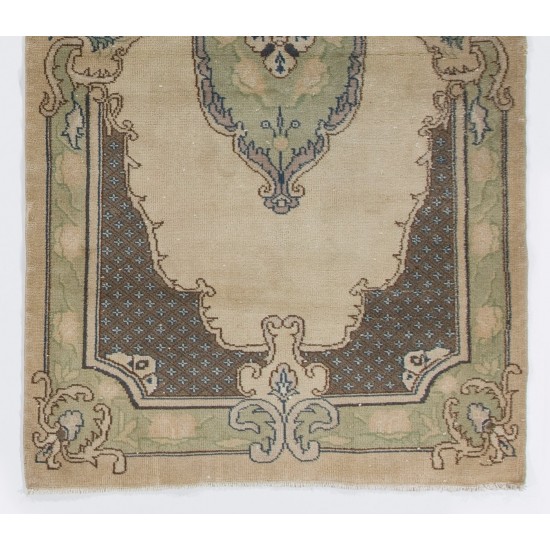 Baroque Vintage Handmade Rug in Soft Colors Baroque Vintage Handmade Rug in Soft Colors