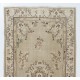 Art Deco Chinese design Vintage Turkish Rug in Neutral Colors. Hand Knotted Wool Carpet