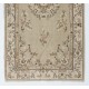 Art Deco Chinese design Vintage Turkish Rug in Neutral Colors. Hand Knotted Wool Carpet