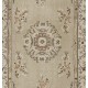 Art Deco Chinese design Vintage Turkish Rug in Neutral Colors. Hand Knotted Wool Carpet