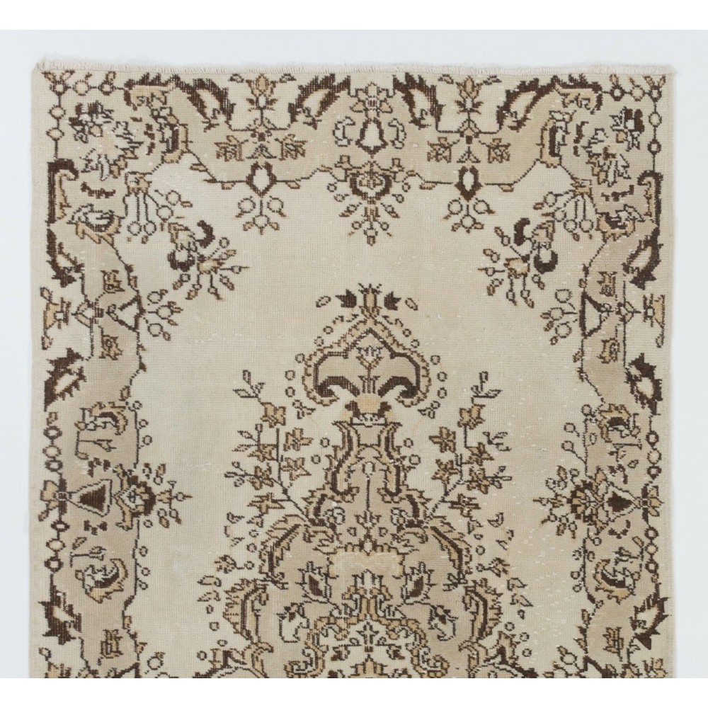 Vintage Handmade Anatolian Oushak Rug in Soft Colors
