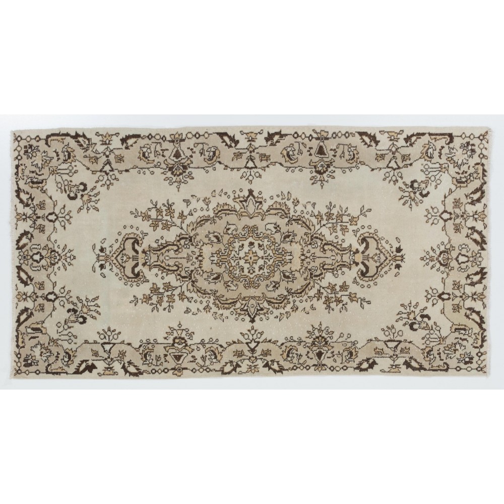 Vintage Handmade Anatolian Oushak Rug in Soft Colors
