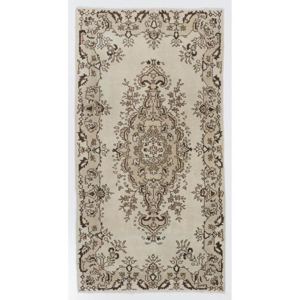 Vintage Handmade Anatolian Oushak Rug in Soft Colors