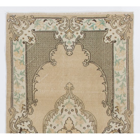 Baroque Vintage Hand-Knotted Anatolian Rug in Soft Colors