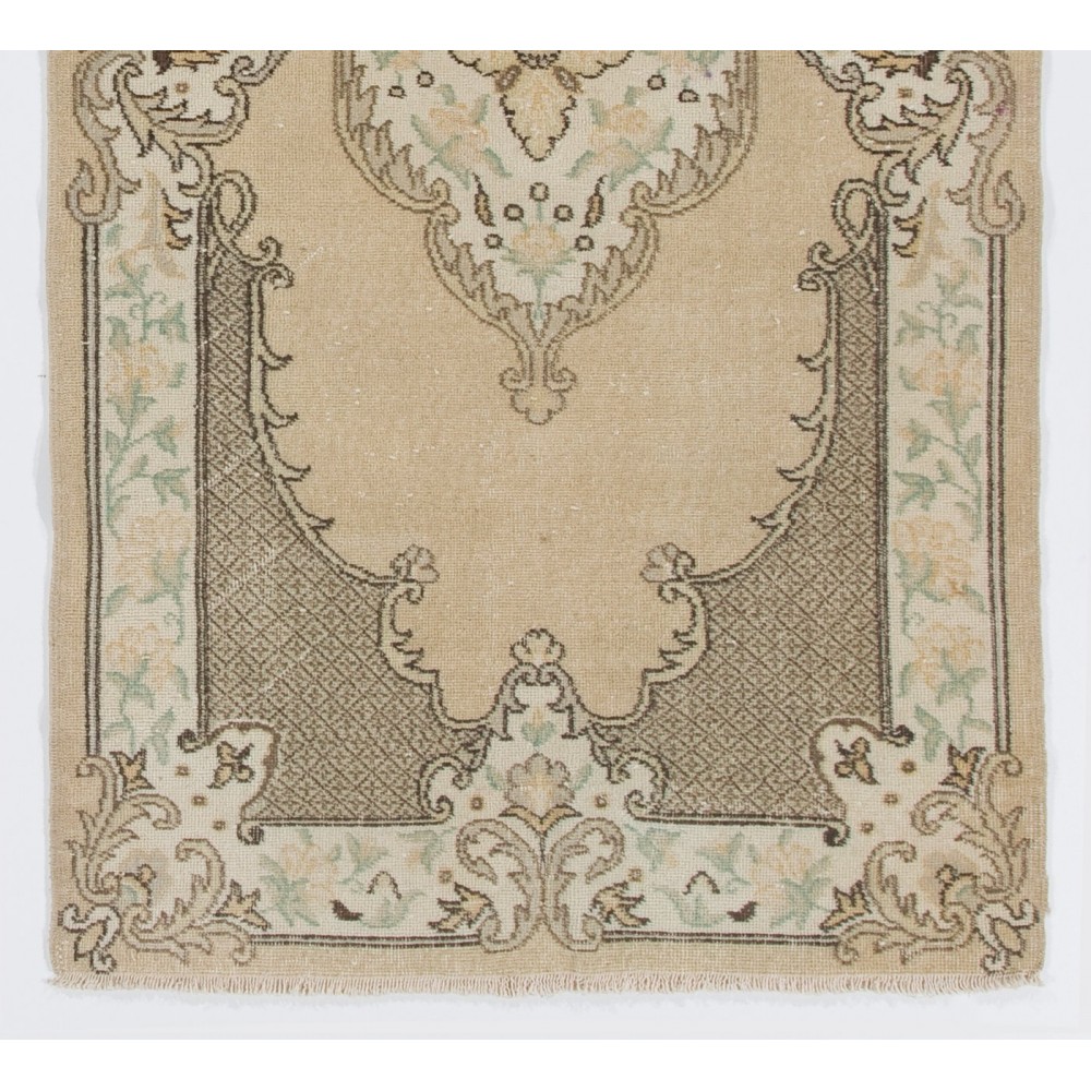 Baroque Vintage Hand-Knotted Turkish Rug in Soft Colors