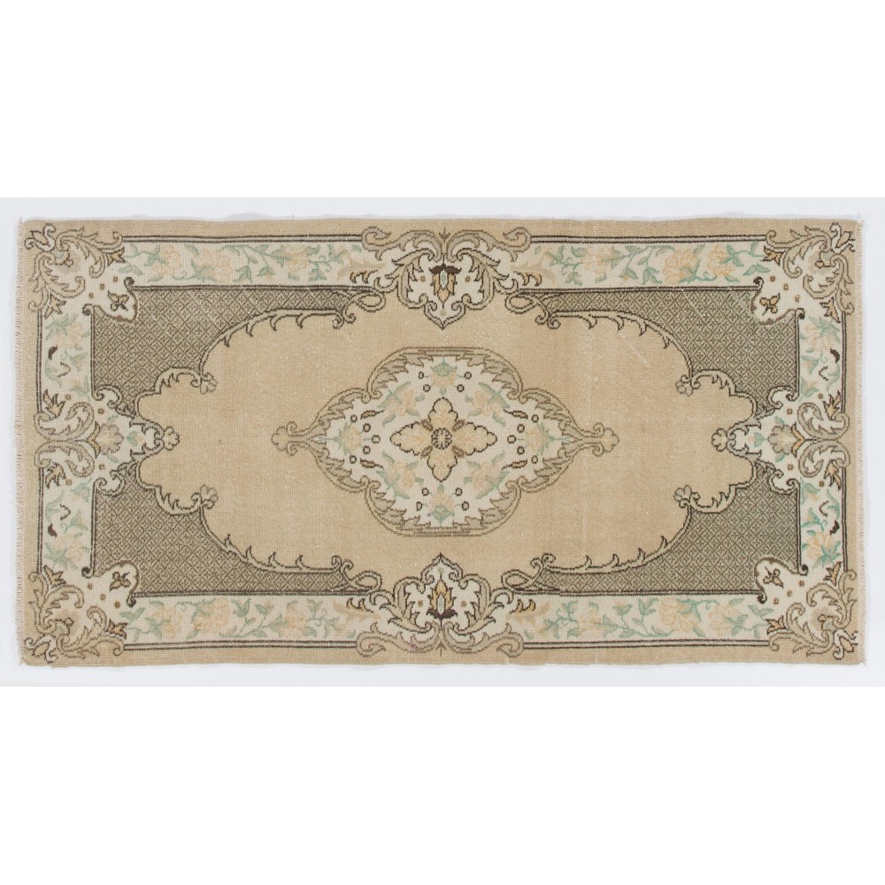 Baroque Vintage Hand-Knotted Turkish Rug in Soft Colors