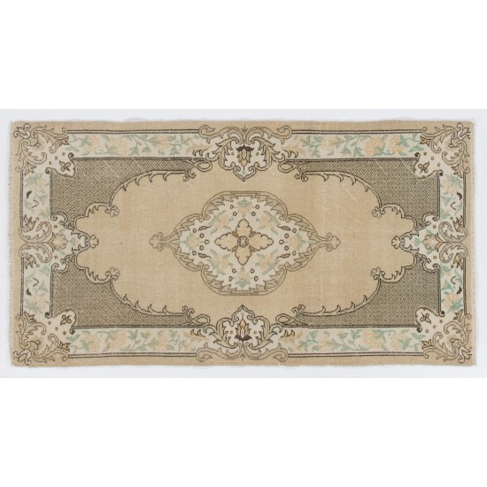 Baroque Vintage Hand-Knotted Anatolian Rug in Soft Colors Baroque Vintage Hand-Knotted Anatolian Rug in Soft Colors