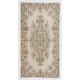 Vintage Handmade Eastern Rug in Ivory and Brown Colors