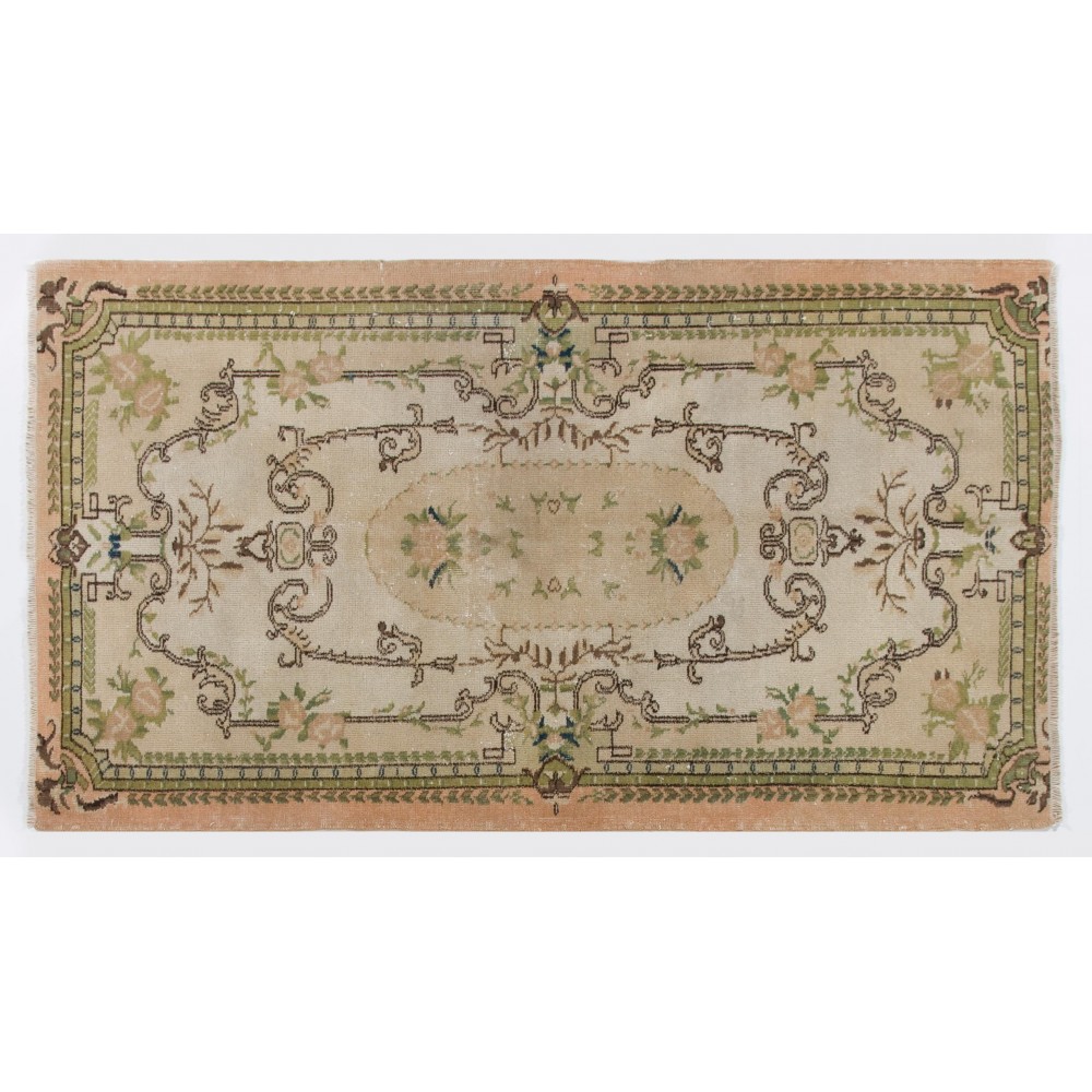 Vintage Baroque Style Rug, Finely Hand-knotted Wool Carpet