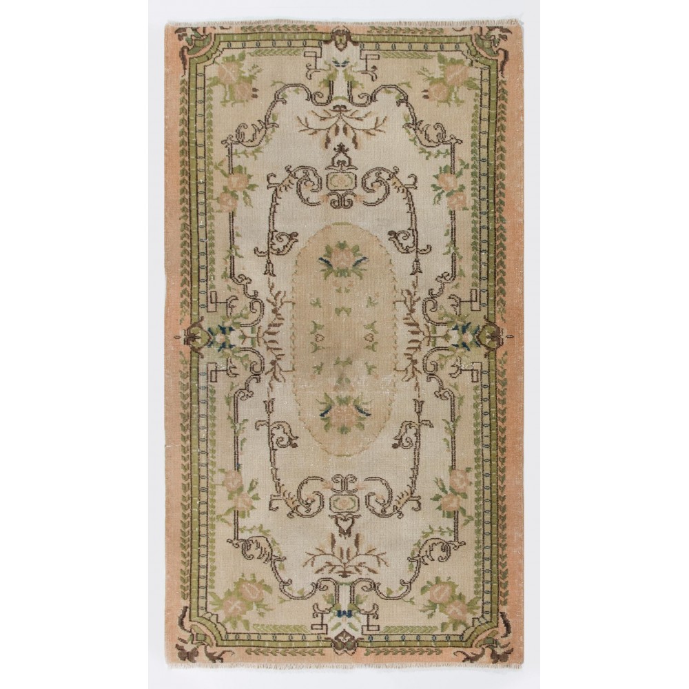 Vintage Baroque Style Rug, Finely Hand-knotted Wool Carpet
