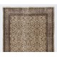 Vintage Handmade Turkish Oushak Accent Rug with All-Over Floral Design. Farmhouse Decor Small Carpet in Beige & Brown