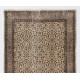 Vintage Turkish Oushak Accent Rug with All-Over Floral Design. Farmhouse Decor Small Carpet in Beige & Brown