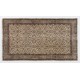 Vintage Handmade Turkish Oushak Accent Rug with All-Over Floral Design. Farmhouse Decor Small Carpet in Beige & Brown