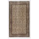 Vintage Handmade Turkish Oushak Accent Rug with All-Over Floral Design. Farmhouse Decor Small Carpet in Beige & Brown