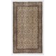 Vintage Turkish Oushak Accent Rug with All-Over Floral Design. Farmhouse Decor Small Carpet in Beige & Brown