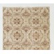 Hand-Knotted Vintage Turkish Oushak Rug with Floral Design