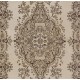 Hand-knotted Vintage Medallion Design Turkish Area Rug in Neutral Colors Hand-knotted Vintage Medallion Design Turkish Area Rug in Neutral Colors