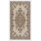 Hand-knotted Vintage Medallion Design Turkish Area Rug in Neutral Colors