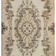 Hand-Knotted Vintage Turkish Area Rug with Medallion Design. Woolen Floor Covering