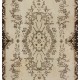 Hand-Knotted Vintage Anatolian Area Rug with Medallion Design. Woolen Floor Covering Hand-Knotted Vintage Anatolian Area Rug with Medallion Design. Woolen Floor Covering
