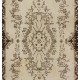 Hand-Knotted Vintage Anatolian Area Rug with Medallion Design. Woolen Floor Covering