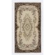 Hand-Knotted Vintage Anatolian Area Rug with Medallion Design. Woolen Floor Covering
