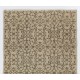 Hand-Knotted Vintage Floral Turkish Rug in Neutral Colors