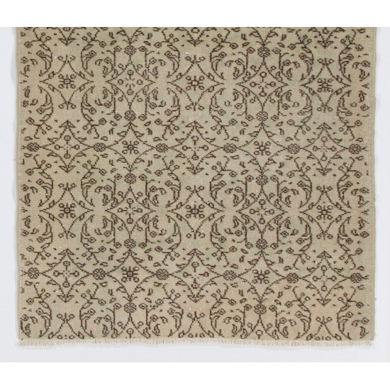 Hand-Knotted Vintage Floral Turkish Rug in Neutral Colors Hand-Knotted Vintage Floral Turkish Rug in Neutral Colors