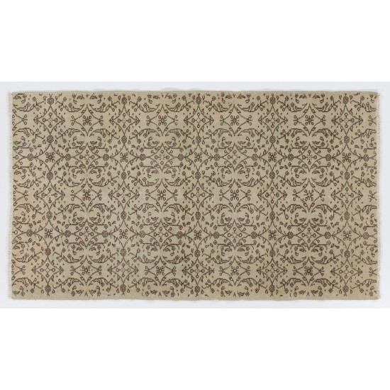Hand-Knotted Vintage Floral Turkish Rug in Neutral Colors Hand-Knotted Vintage Floral Turkish Rug in Neutral Colors