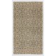 Hand-Knotted Vintage Floral Turkish Rug in Neutral Colors