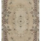 Hand-knotted Vintage Turkish Rug with Baroque Design in Neutral Colors, Wool Carpet