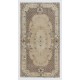 Hand-knotted Vintage Turkish Rug with Baroque Design in Neutral Colors, Wool Carpet