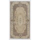 Hand-knotted Vintage Turkish Rug with Baroque Design in Neutral Colors, Wool Carpet