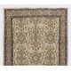 Beige Hand Knotted Vintage Turkish Oushak Rug with All-Over Floral Design Beige Hand Knotted Vintage Turkish Oushak Rug with All-Over Floral Design