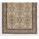 Beige Hand Knotted Vintage Turkish Oushak Rug with All-Over Floral Design Beige Hand Knotted Vintage Turkish Oushak Rug with All-Over Floral Design