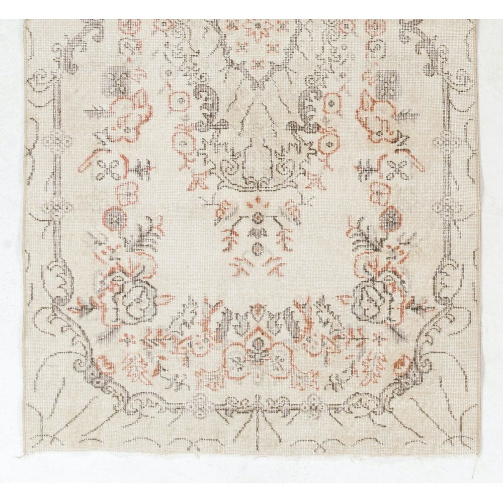Vintage Handmade Anatolian Oushak Accent Rug in Soft Colors