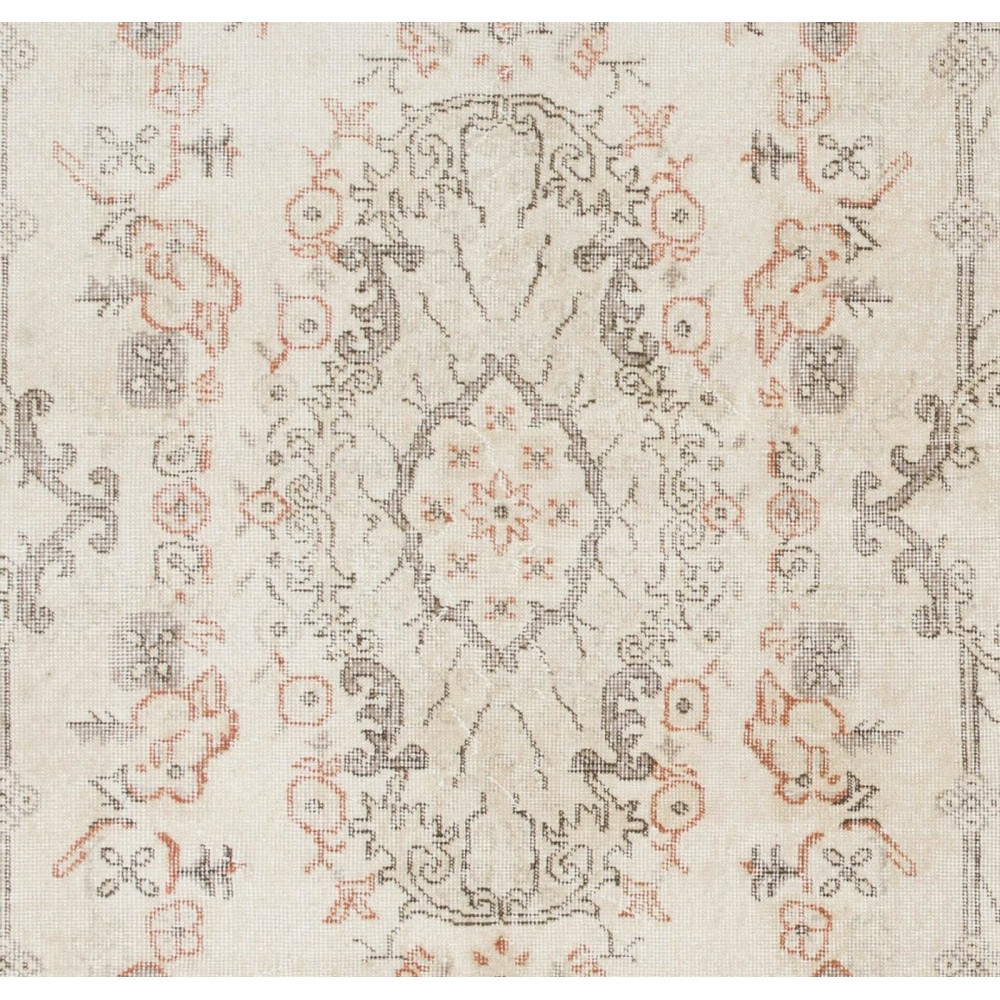 Vintage Handmade Anatolian Oushak Accent Rug in Soft Colors