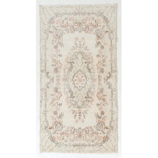 Vintage Handmade Anatolian Oushak Accent Rug in Soft Colors